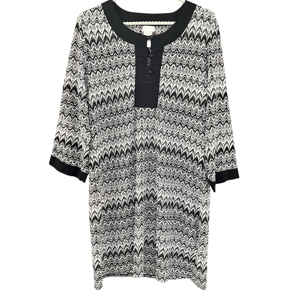 Dotti Swim Cover-Up Tunic Zig Zag Pattern Medium